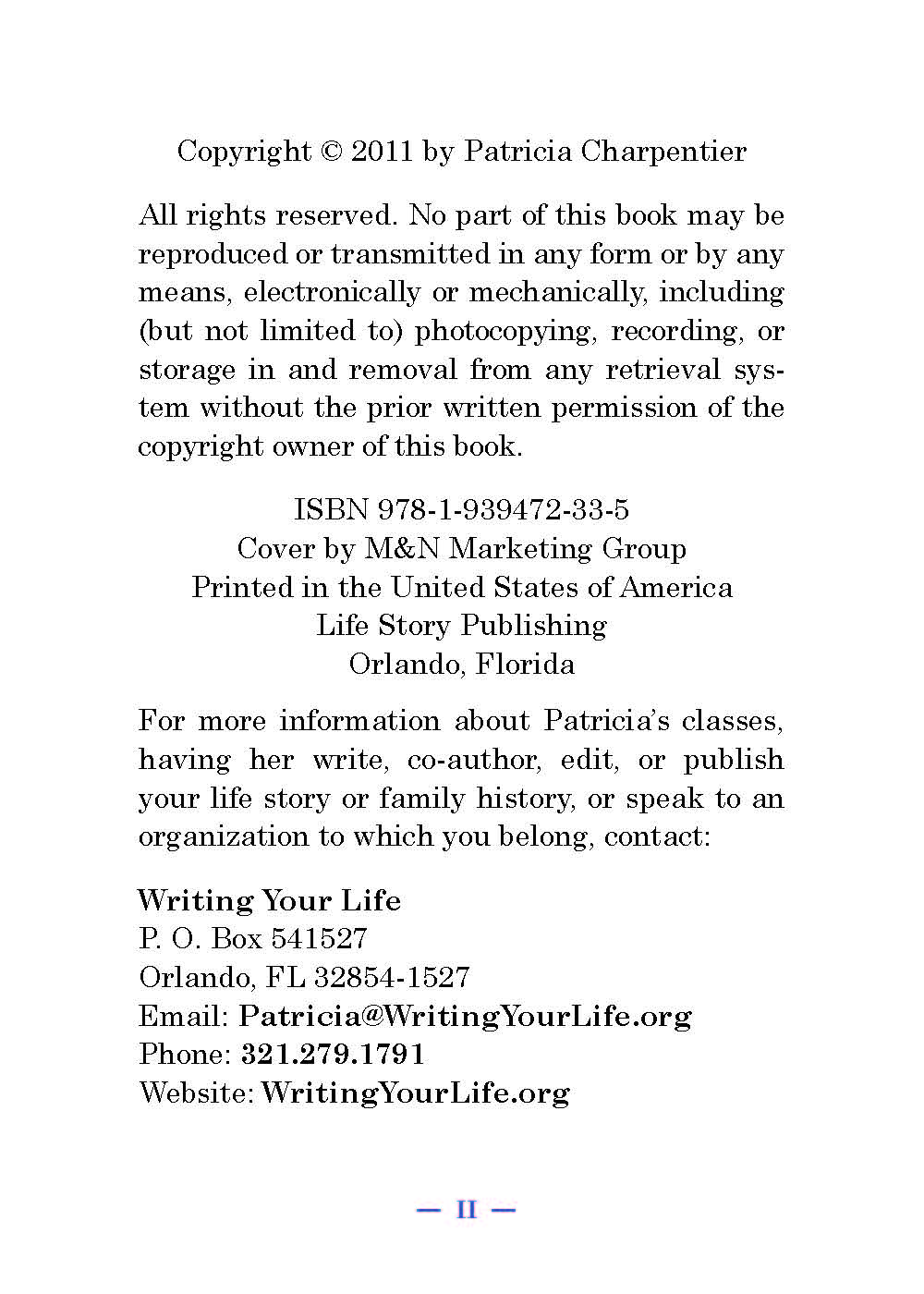 I Remember Book Copyright Page 2018