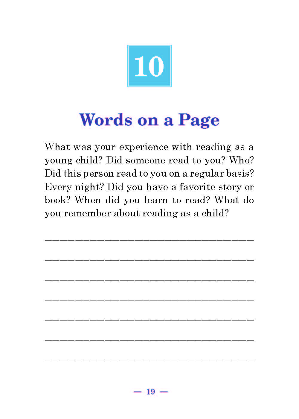 I Remember Book Prompt 10 2018