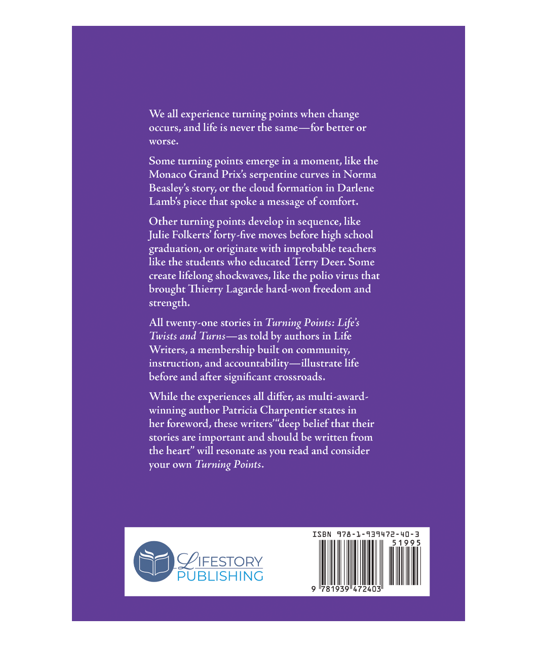 Turning Points Book Back Cover Turning Points Book Back Cover